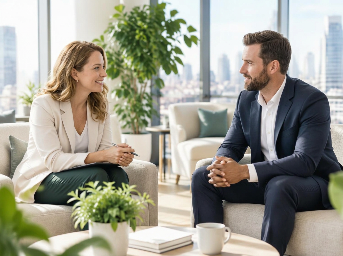 A recruiter speaking with a professional candidate